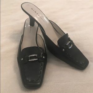 Nine & Co Black Leather Slip On Loafers